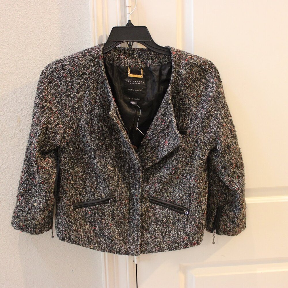 Sanctuary By Los Angeles Womens Jacket Gray Zip up Size Large